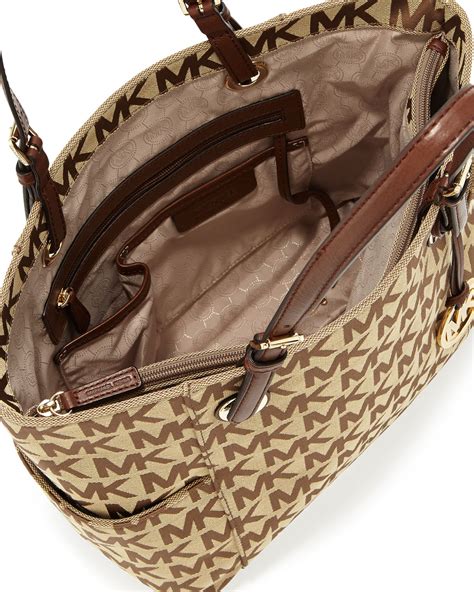 michael kors large e w signature tote|Michael Kors signature canvas tote.